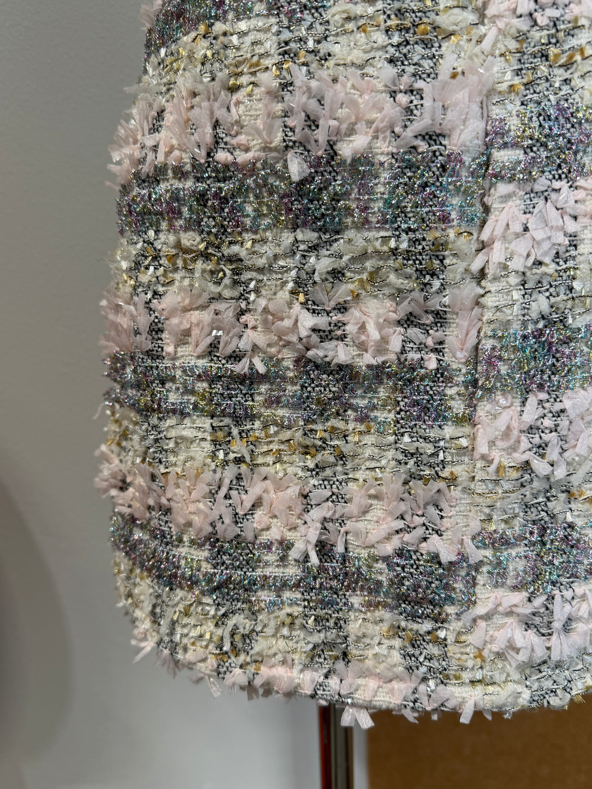Little Fragrance Shimmer Plaid Boucle Tweed Mini Skirt | Ruby