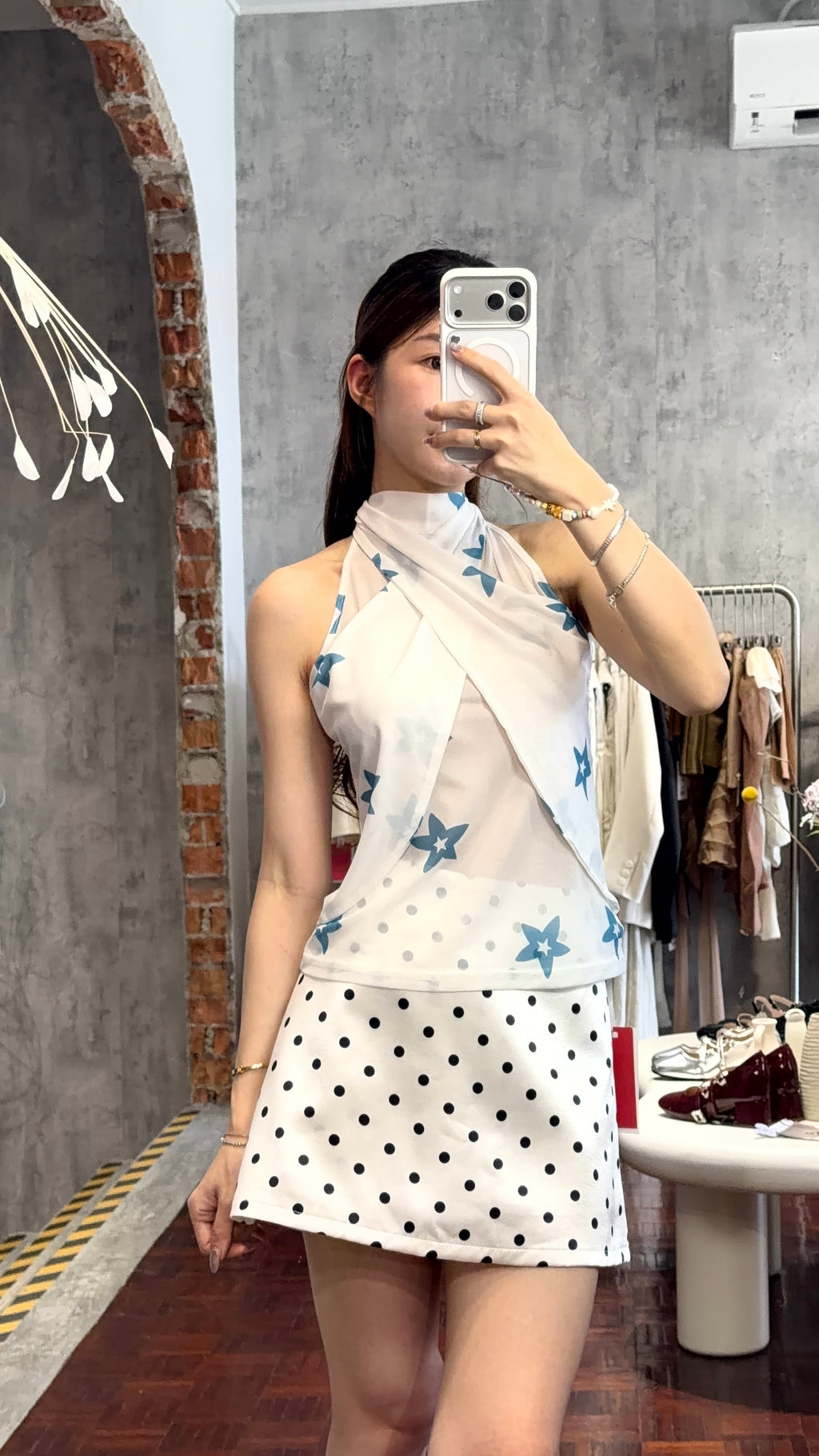 Polka Dot Satin Mini Skirt | Azura
