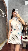 Polka Dot Satin Mini Skirt | Azura