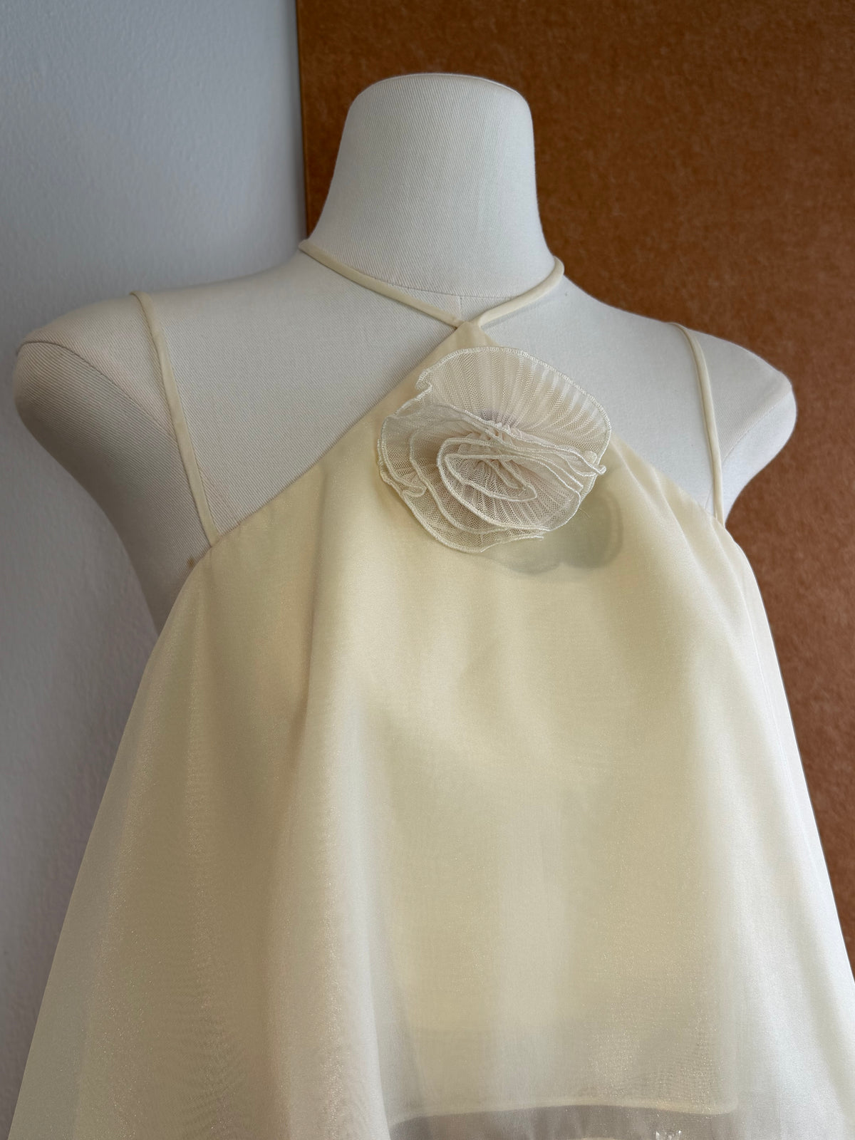 Cream Rosette Layered Cami Top | Nora Top