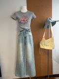 Light-Wash Wide-Leg Jeans | Berry Bottom