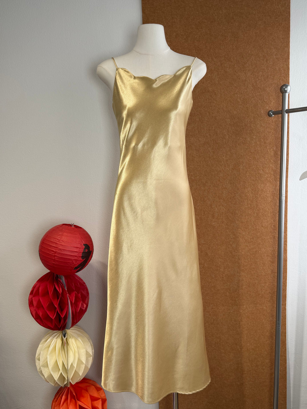 Cowl Neck Satin Slip Maxi Dress | Binae