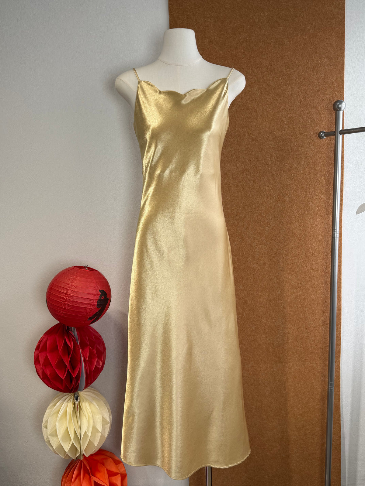 Cowl Neck Satin Slip Maxi Dress | Binae