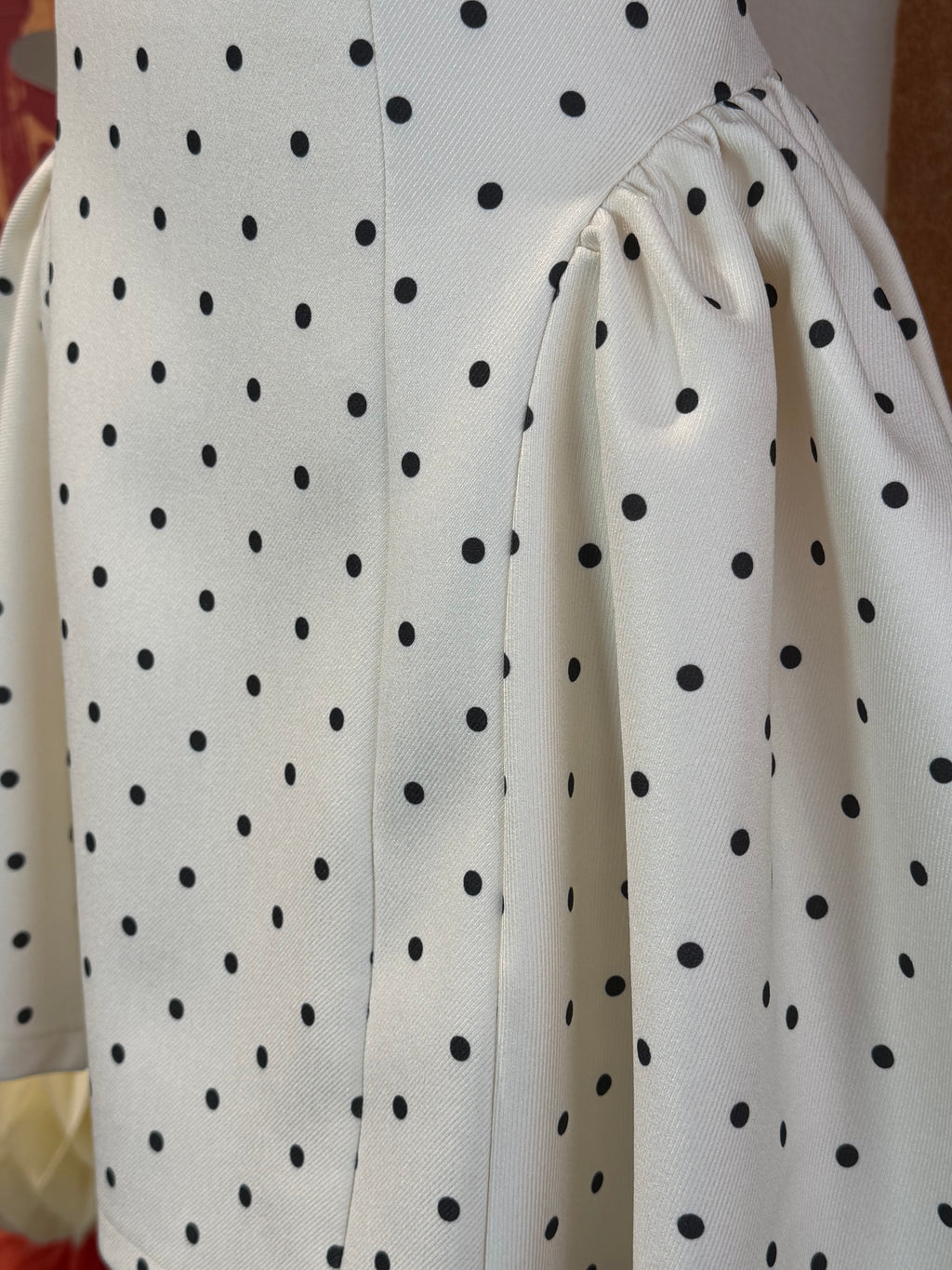 Polka Dot Contrast Bodice Bow-Waist A-Line Mini Dress | Javra