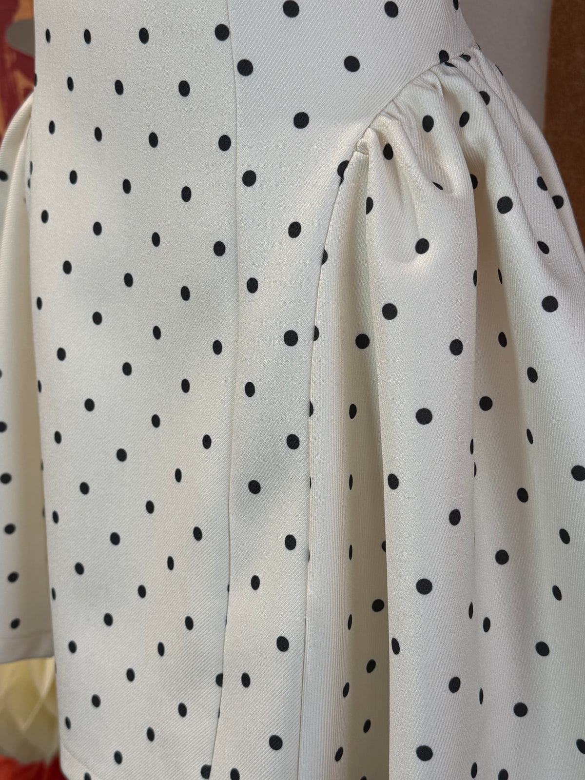 Polka Dot Contrast Bodice Bow-Waist A-Line Mini Dress | Javra