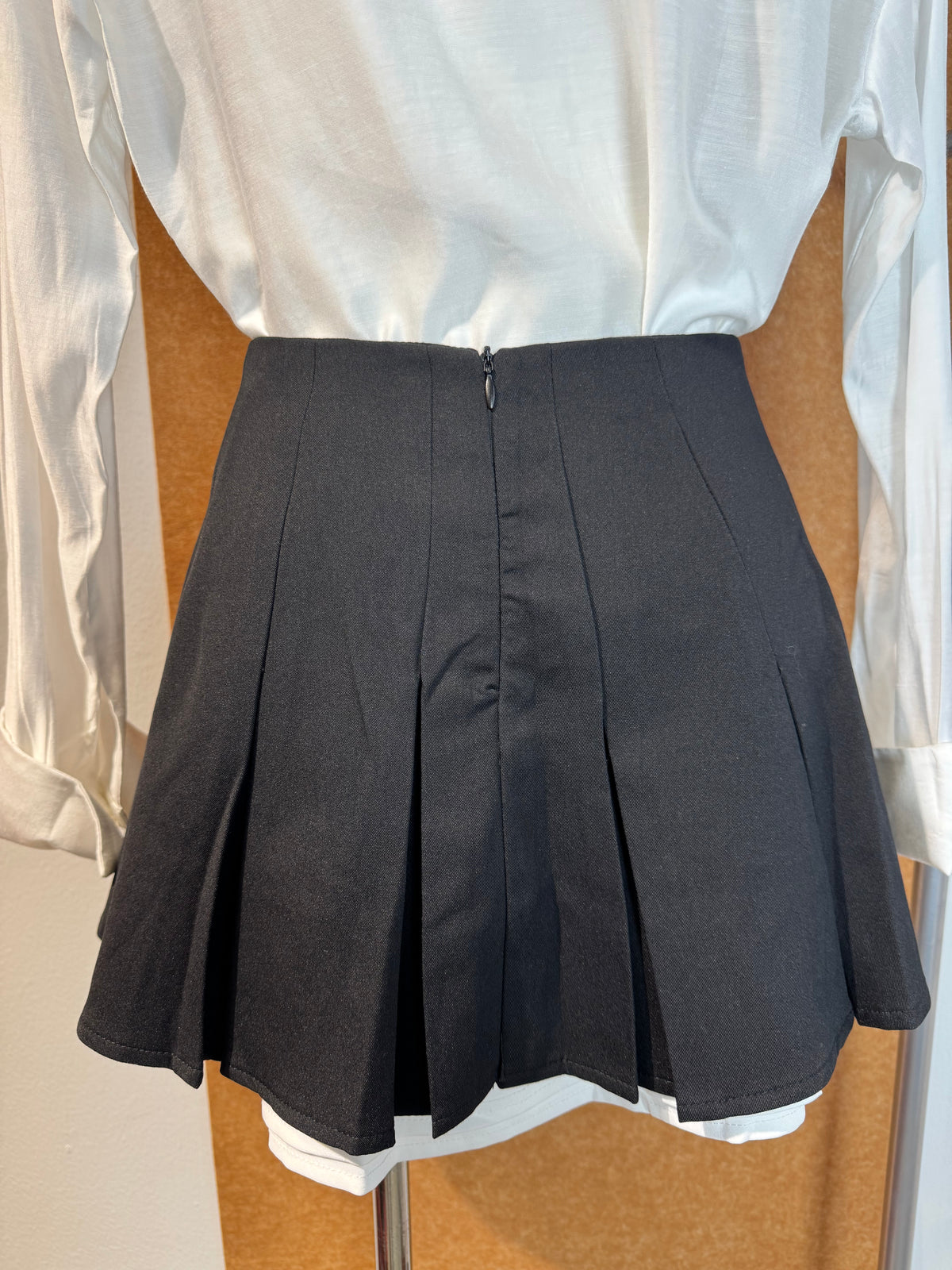 High-Waist Pleated Mini Skirt with Built-In Shorts | Corinne