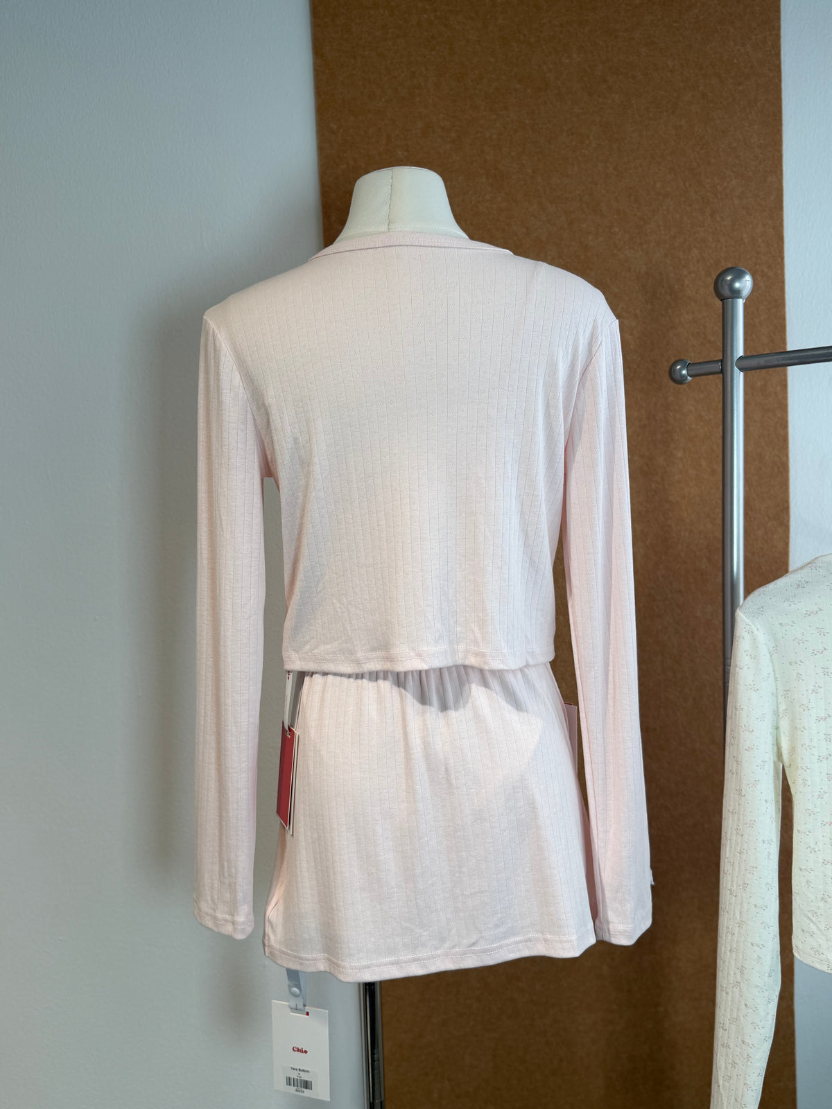 Rhinestone-Button Round-Neck Knit Cardigan | Yara