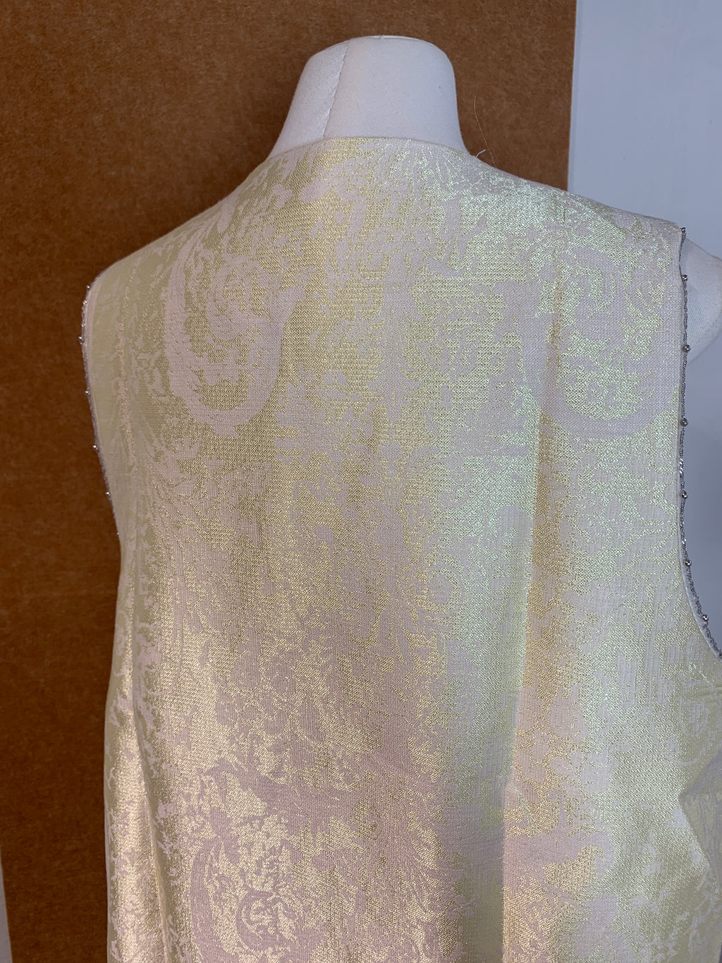 Hand-Beaded Butterfly Jacquard Vest | Alexa