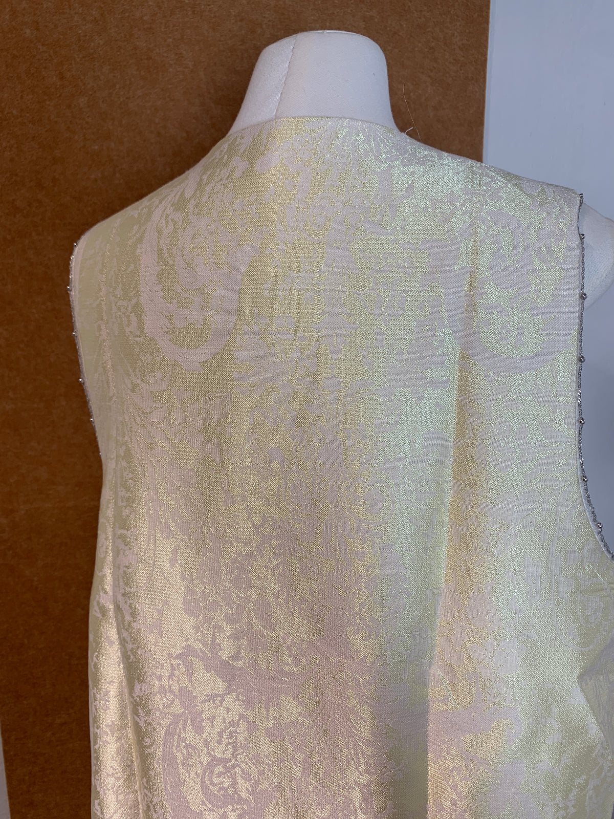Hand-Beaded Butterfly Jacquard Vest | Alexa