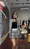 Plaid Tiered Ruffle Cake Skirt | Cecilia
