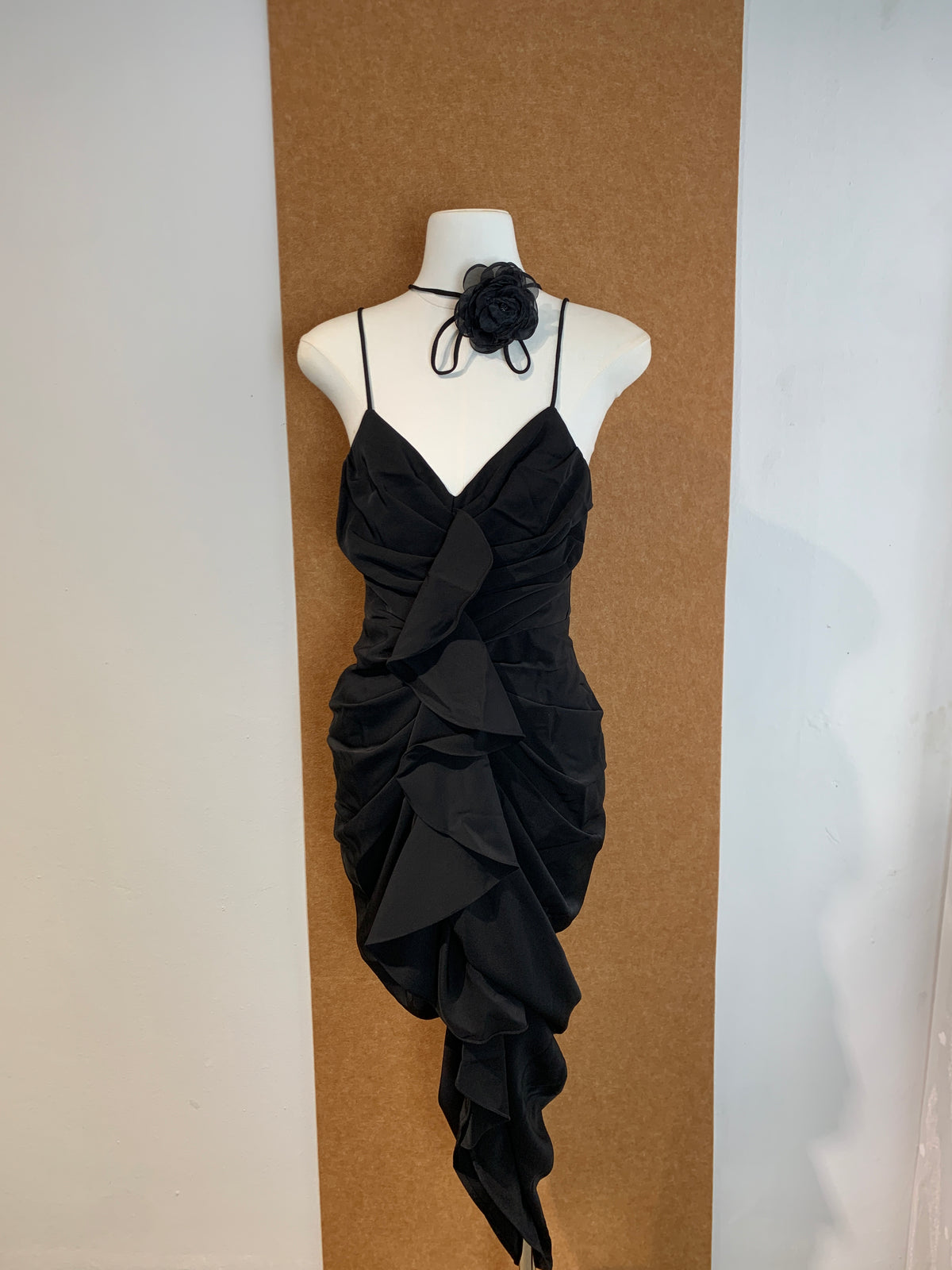 Draped Ruffle Halter Maxi Dress | Myra