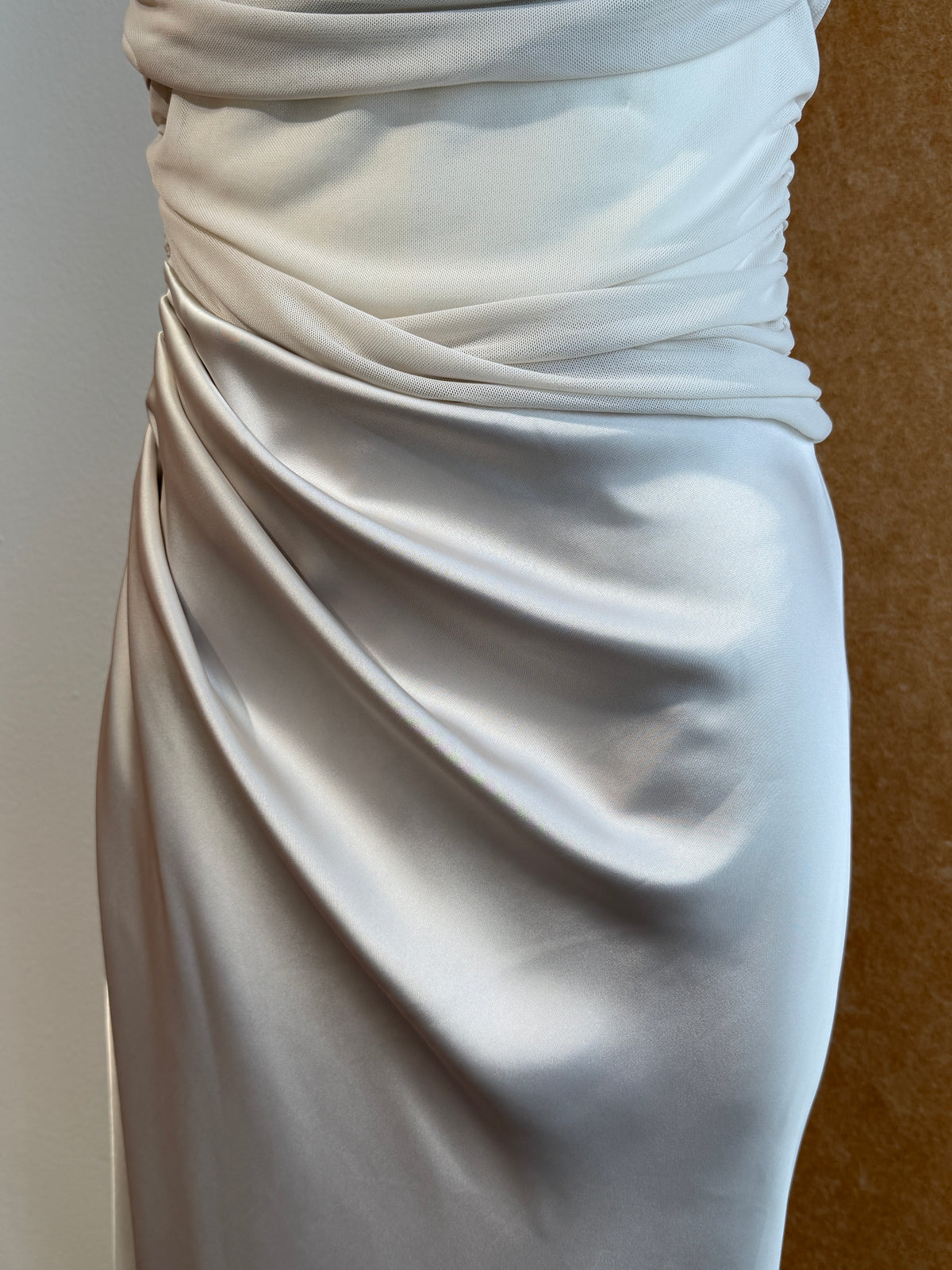 Ruched Halter Neck Satin Maxi Dress | Skylar