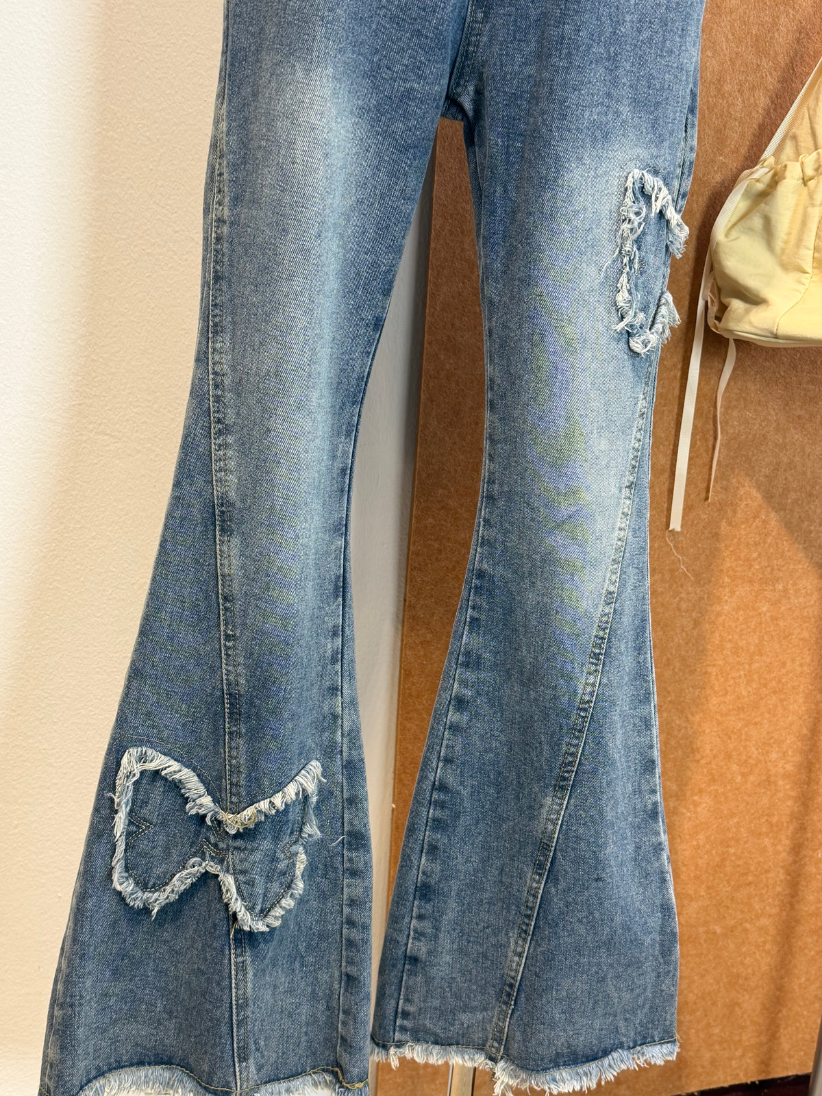 Butterfly-Appliqué Flared Jeans | Teddy Bottom