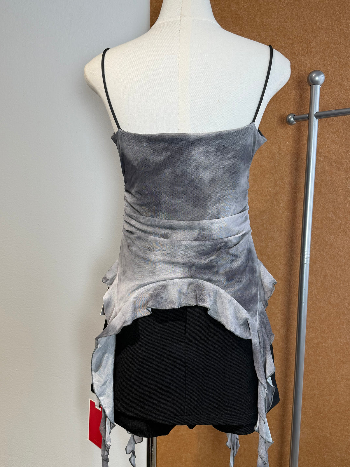 Storm Print Mesh Ruffle Cami | Hera