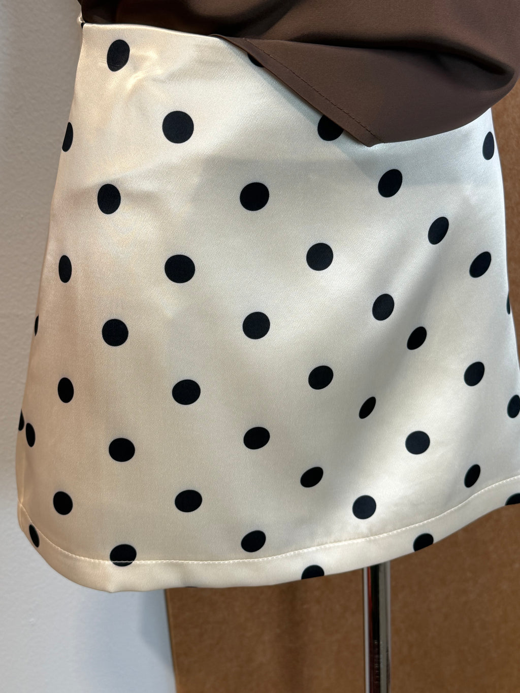 Polka Dot Satin Mini Skirt | Azura