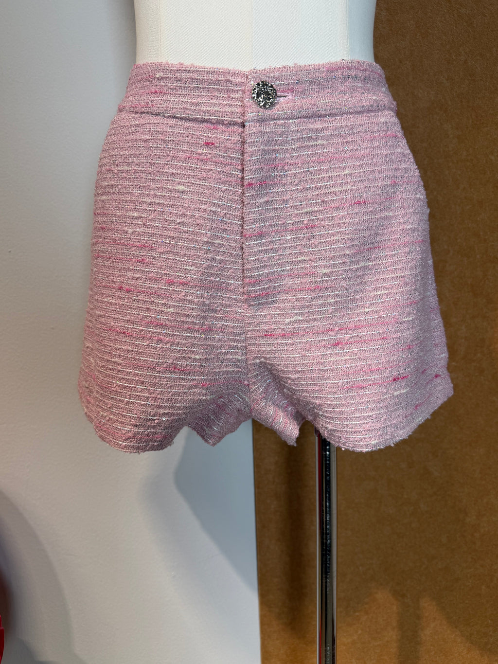 Pink Tweed-Style Shorts | Ulani Bottom