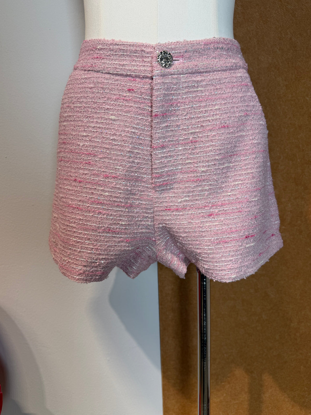 Pink Tweed-Style Shorts | Ulani Bottom