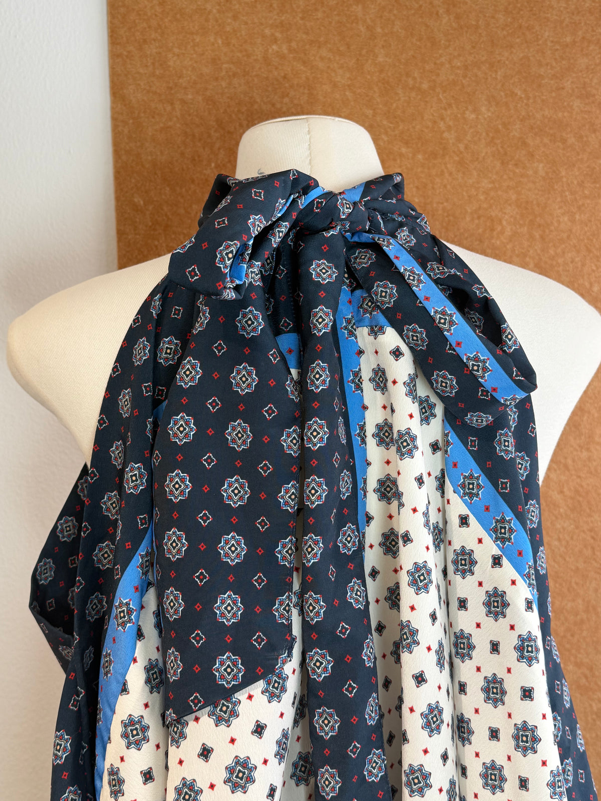 Scarf-Print Halter Handkerchief Top | Saria Top