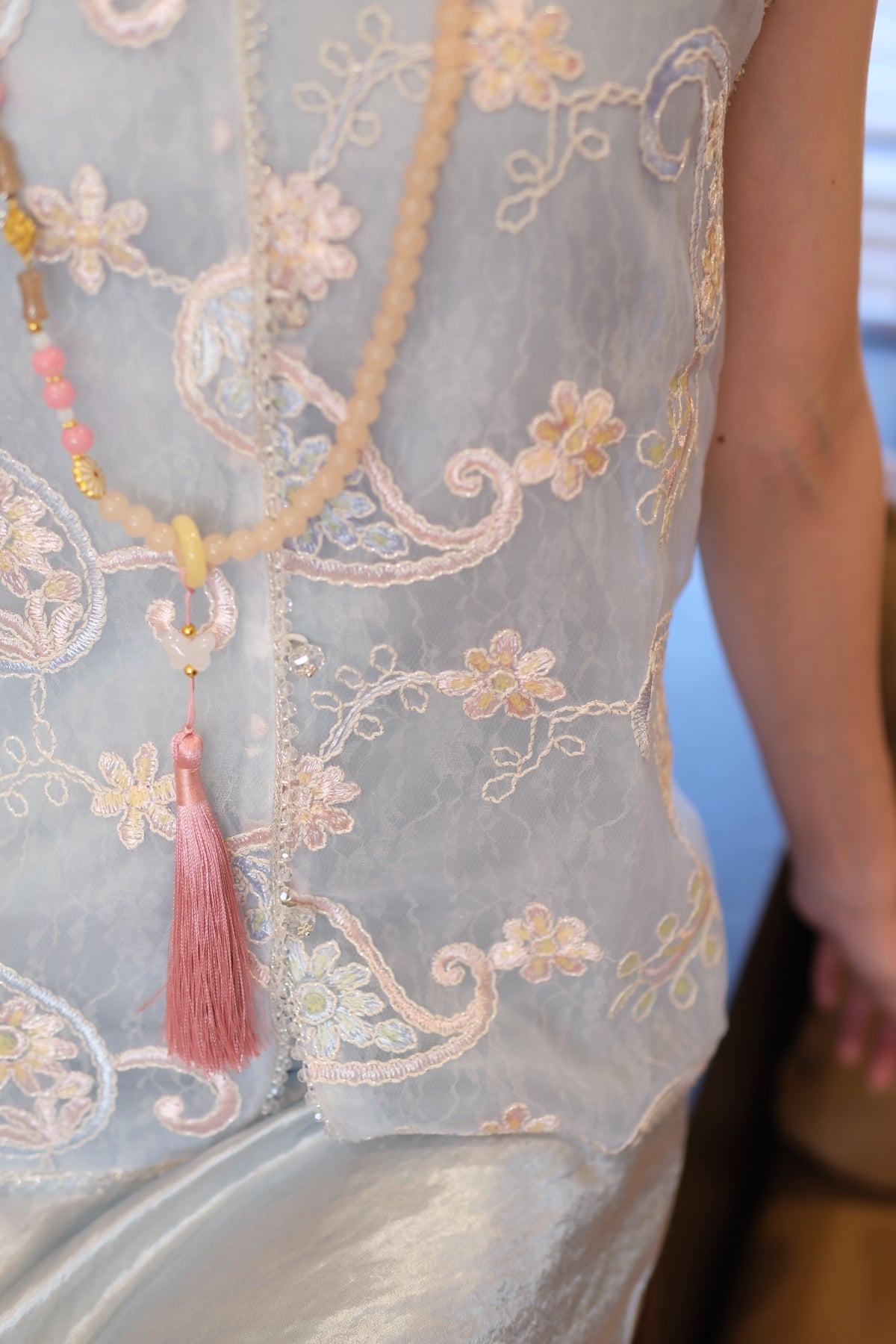 Paisley Embroidered Organza Vest | Alison