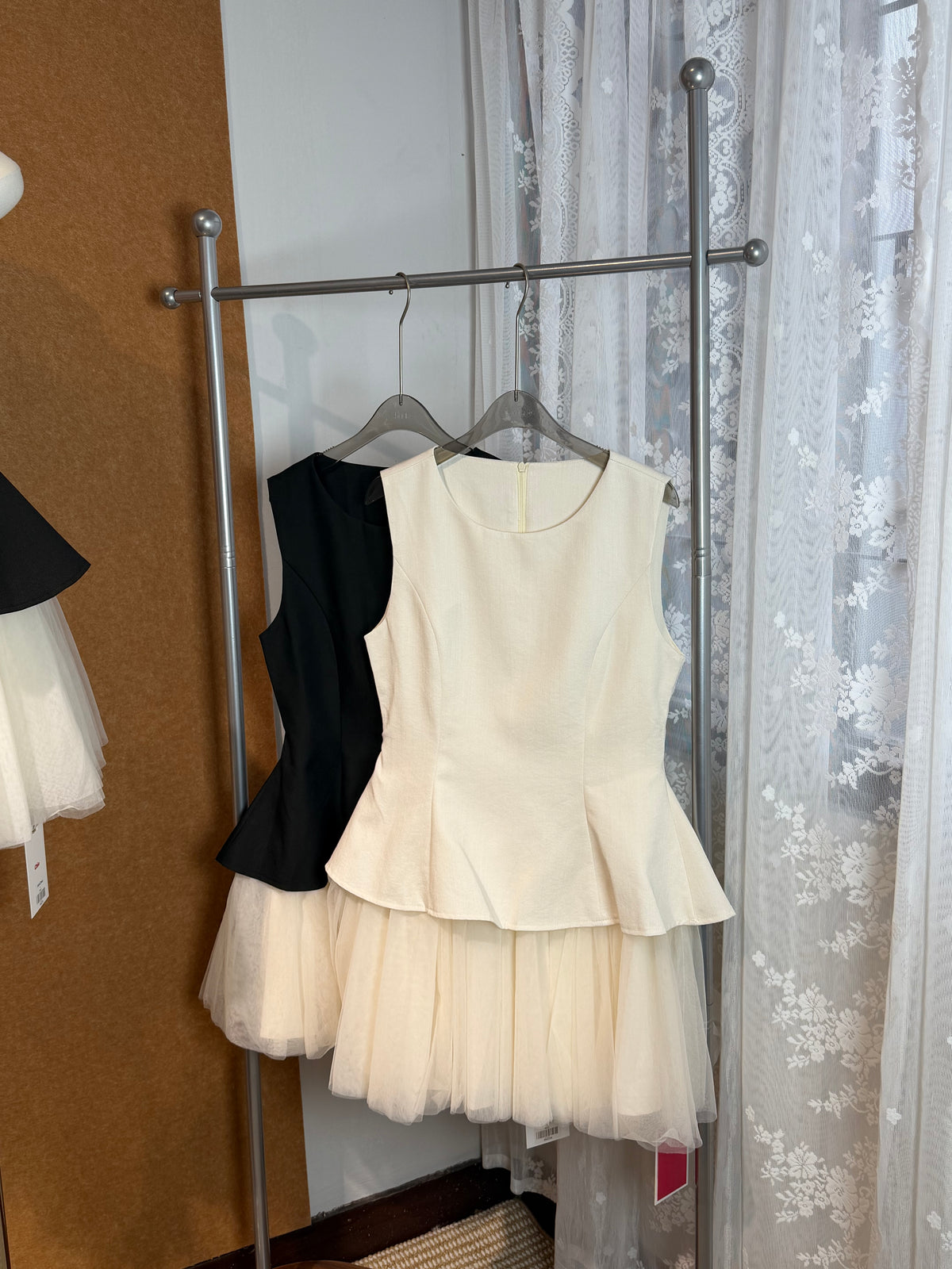 Peplum Ruffle Bodice Tiered Tulle Mini Dress | Jisela
