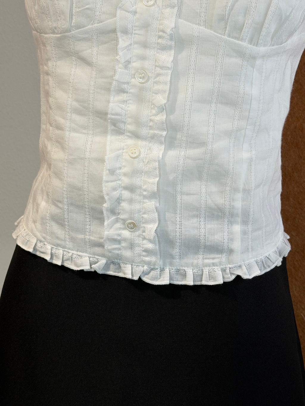 Jacquard Puff-Sleeve Corset Blouse | Nixie