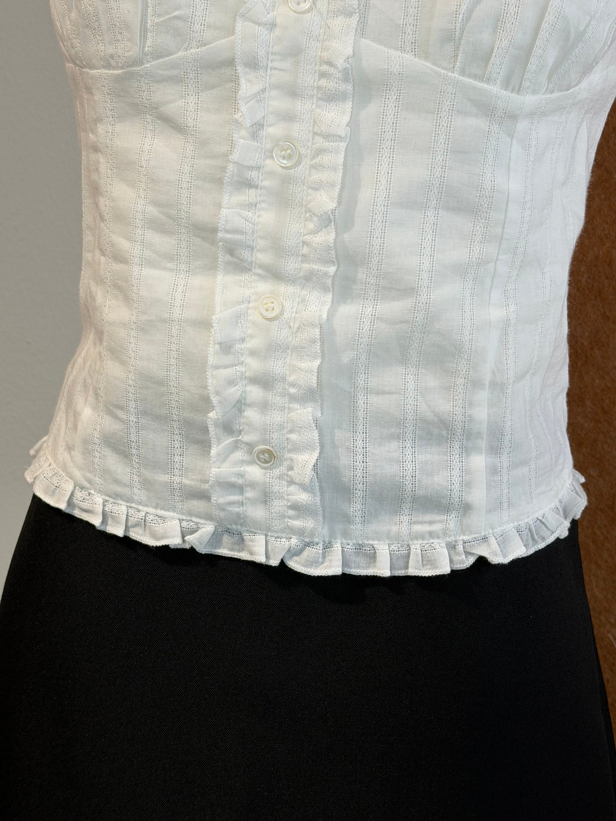 Jacquard Puff-Sleeve Corset Blouse | Nixie