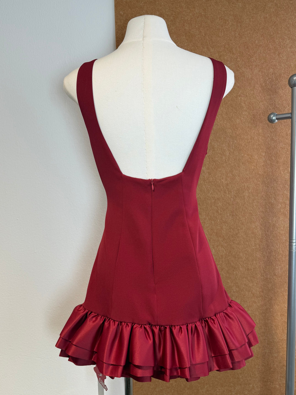 Boat-Neck Double Ruffle-Hem Mini Dress | Ursula