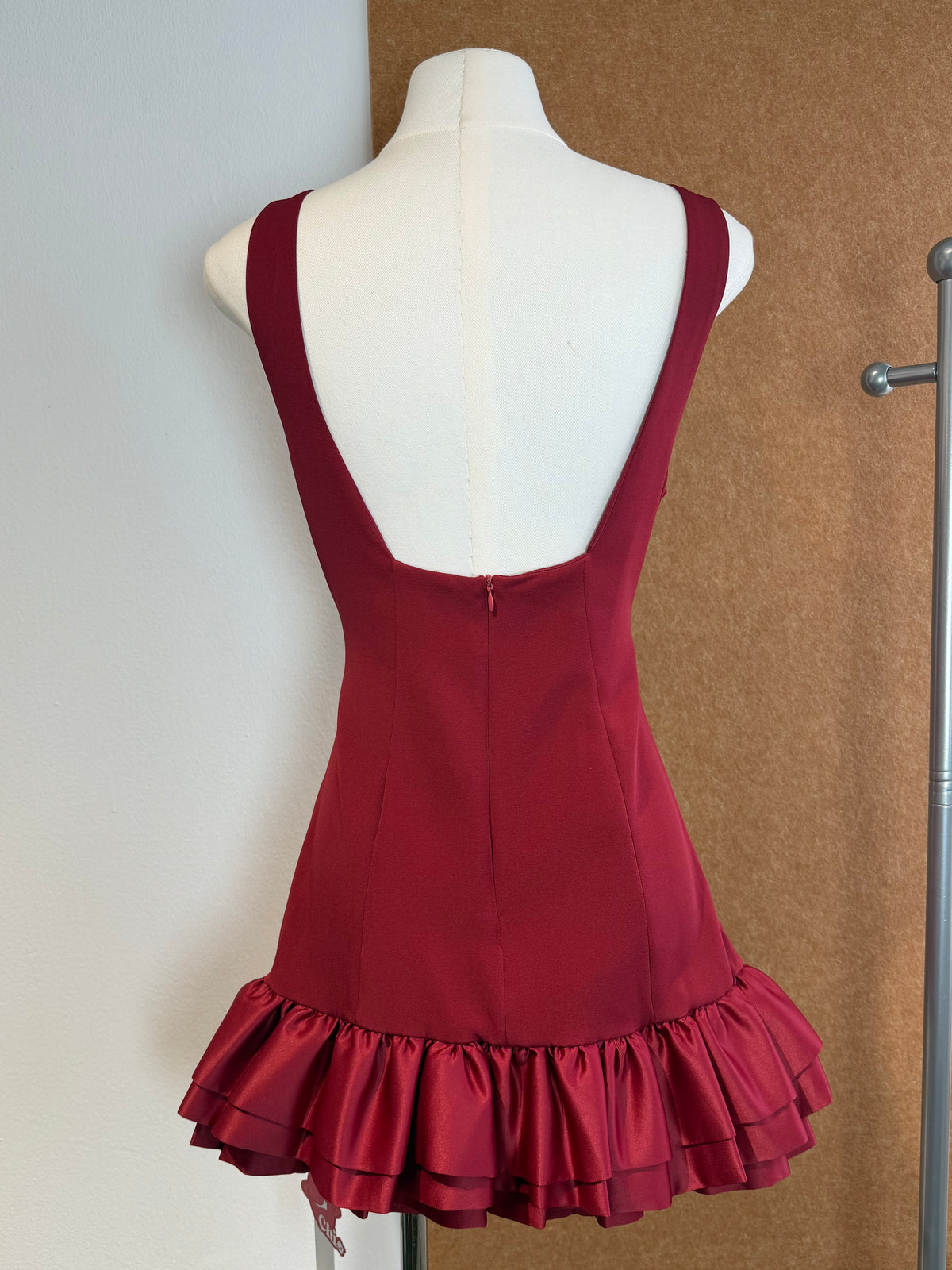Boat-Neck Double Ruffle-Hem Mini Dress | Ursula