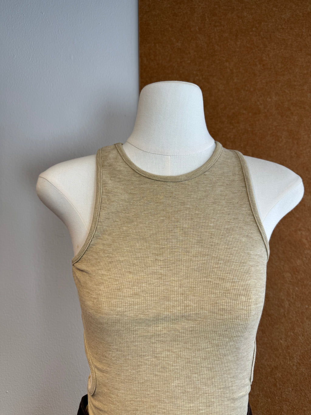 Racerback Ribbed Knit Tank with Side Cutouts | Kiara
