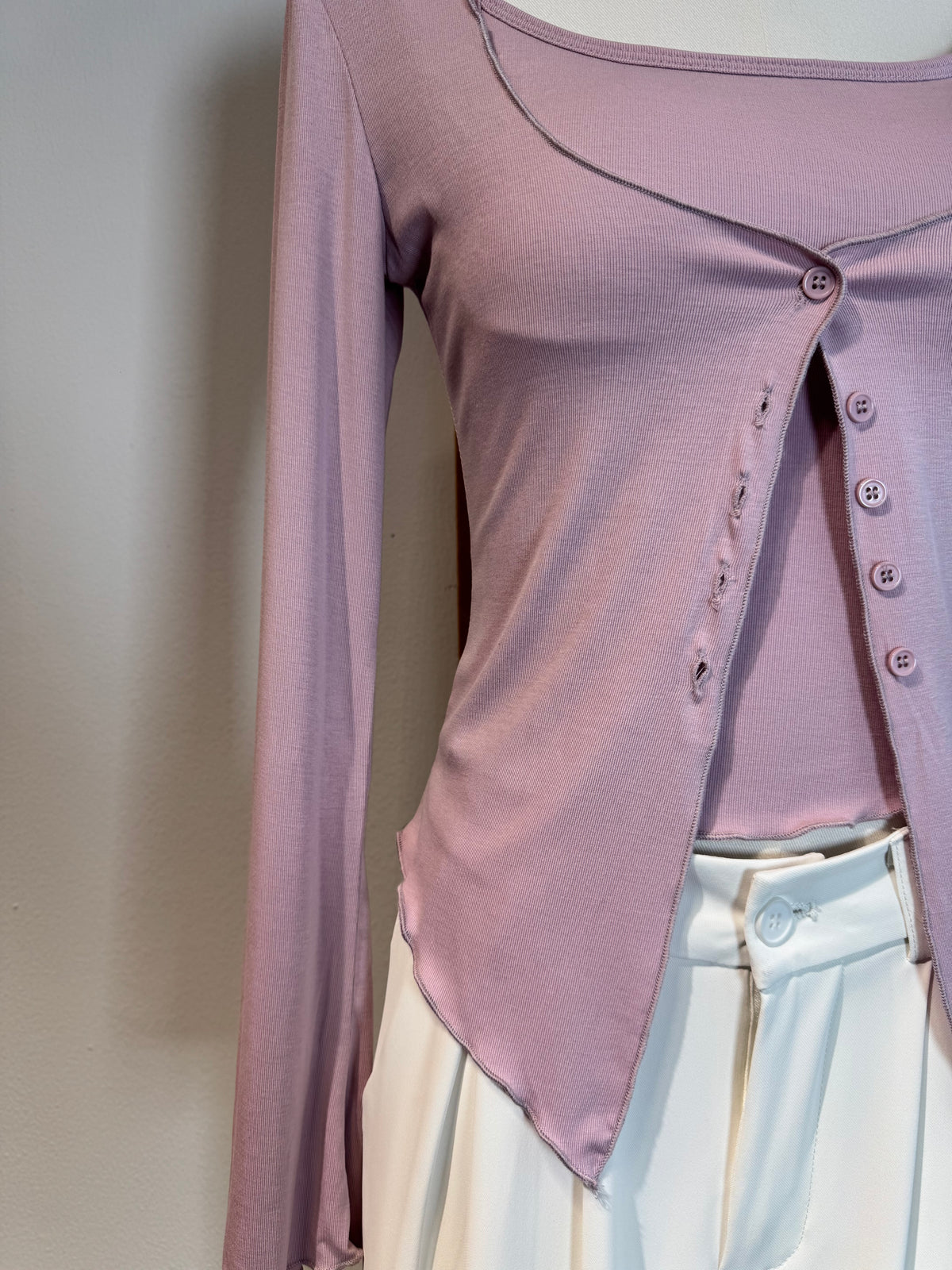 Ribbed Cami & Asymmetric Cardigan Set | Xavi