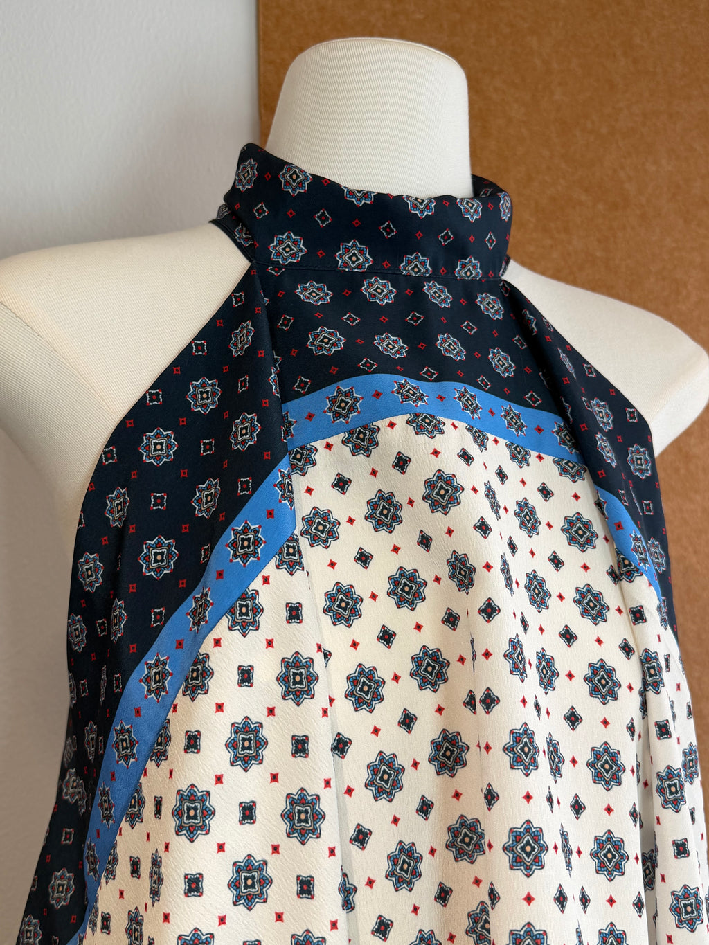 Scarf-Print Halter Handkerchief Top | Saria Top
