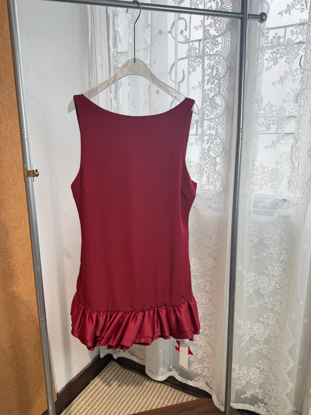 Boat-Neck Double Ruffle-Hem Mini Dress | Ursula