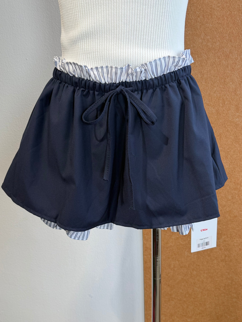 Navy Stripe Layered Skort | Vega