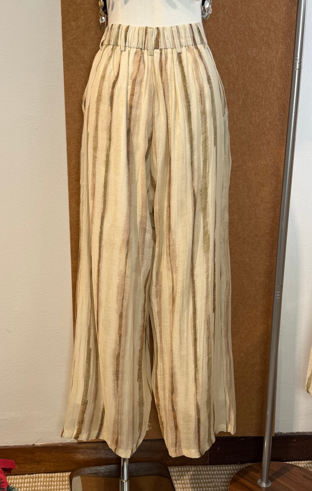 Watercolour Stripe Wide-Leg Trousers | Junia
