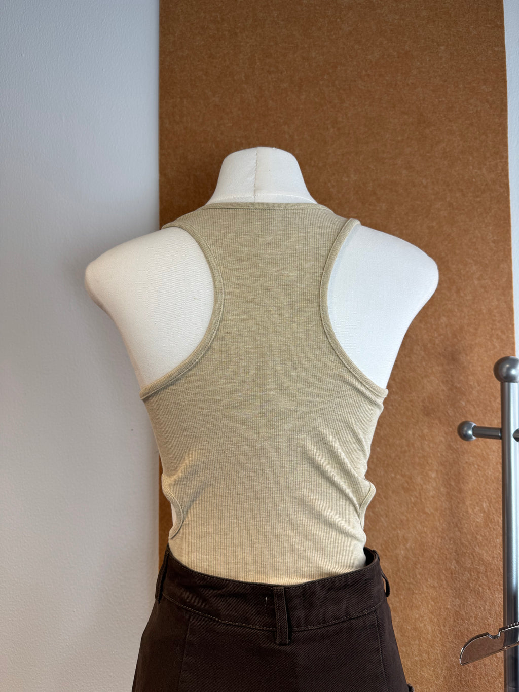 Racerback Ribbed Knit Tank with Side Cutouts | Kiara