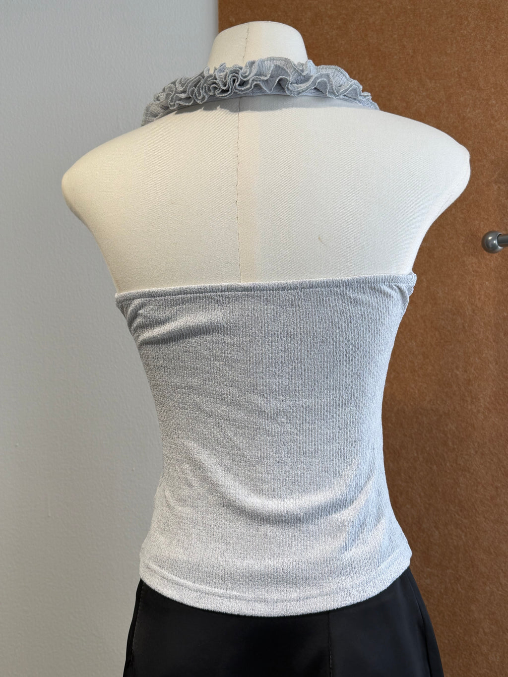 Ruffle Trim Shimmer Knit Vest | Amity