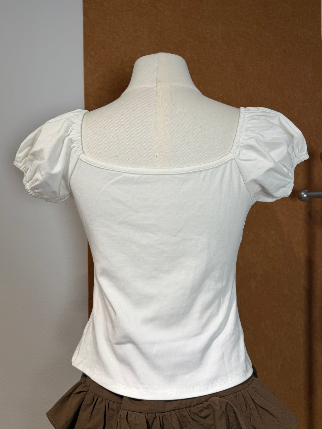 Sweetheart Puff Sleeve Drawstring Ruched Crop Top | Quin