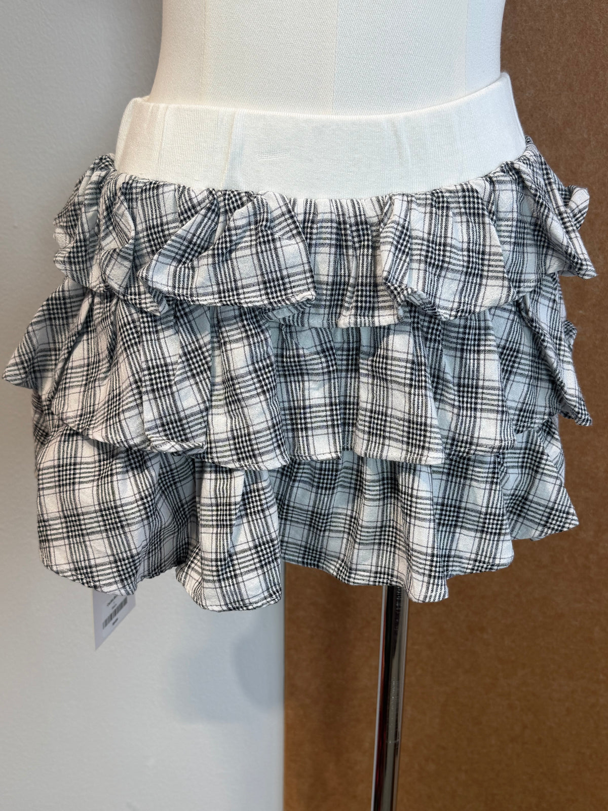 Plaid Tiered Ruffle Cake Skirt | Cecilia