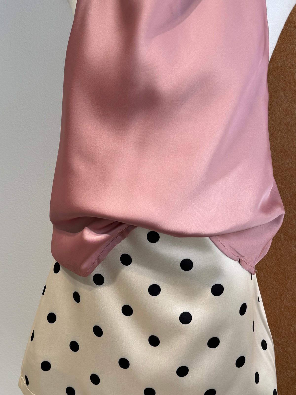 Cowl-Neck Halter Satin Top | Uma