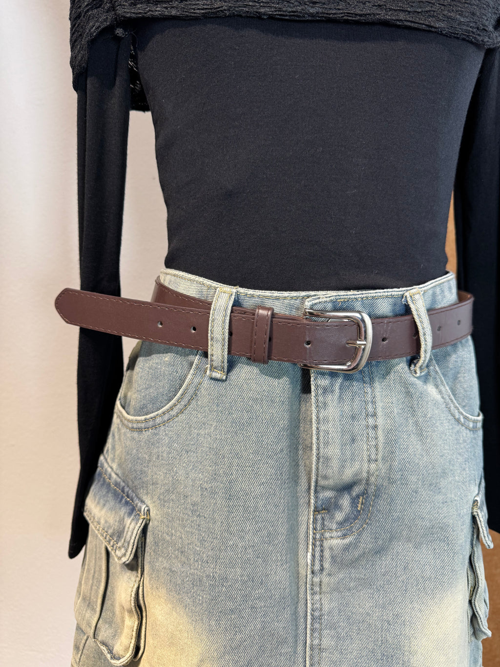 Cargo Pocket Denim Mini Skirt | Aurelia