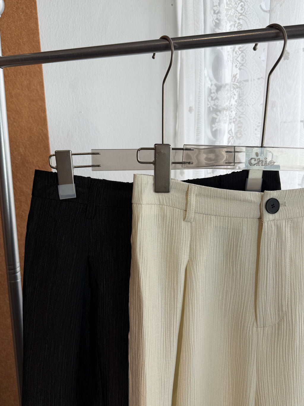 Crinkle Pleated Wide-Leg Trousers | Vito