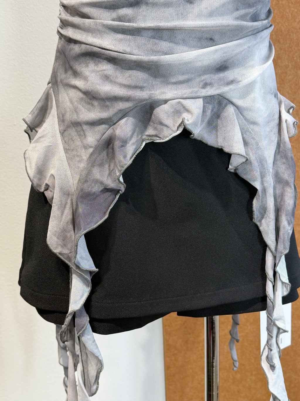 Storm Print Mesh Ruffle Cami | Hera