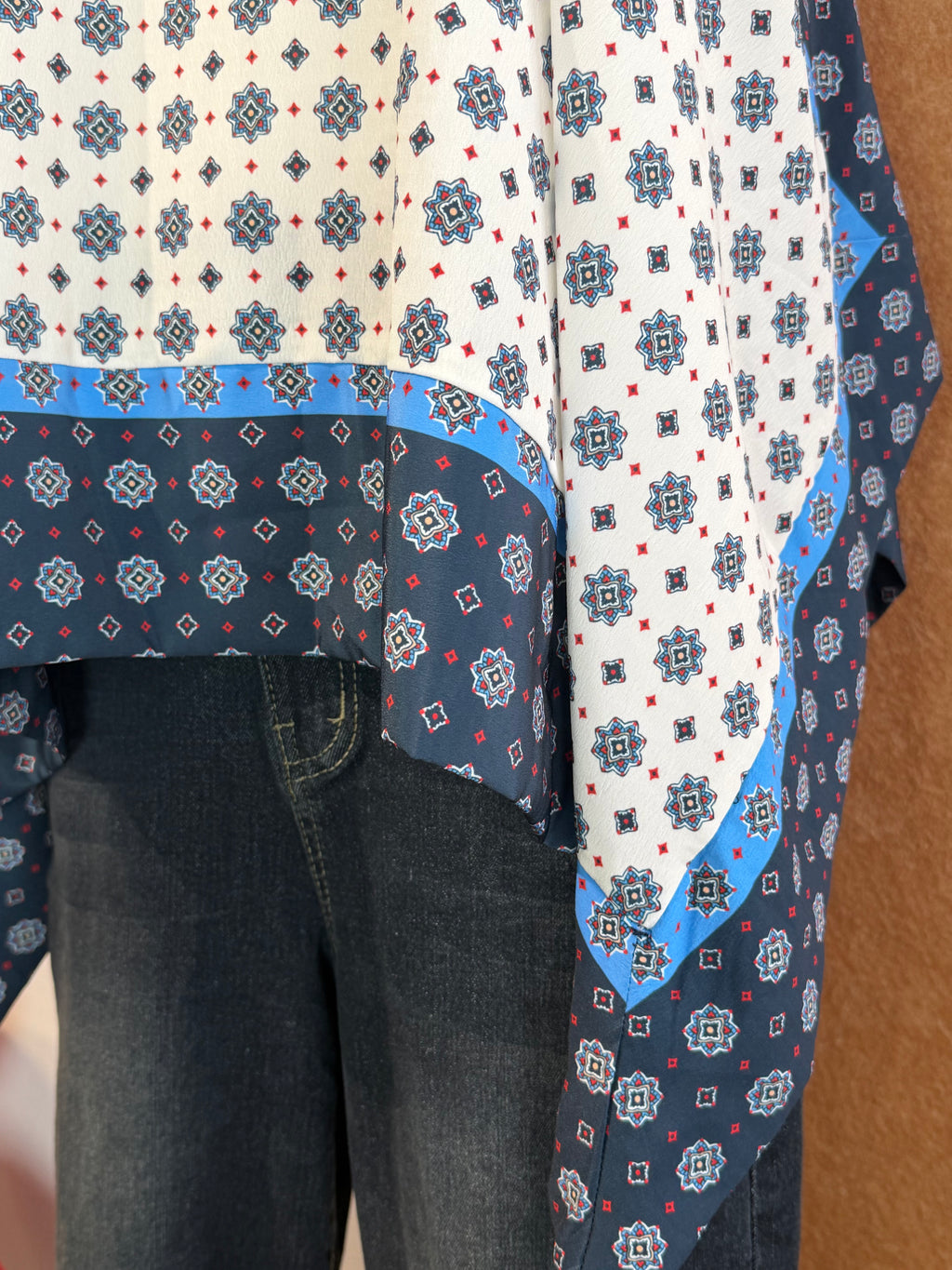 Scarf-Print Halter Handkerchief Top | Saria Top