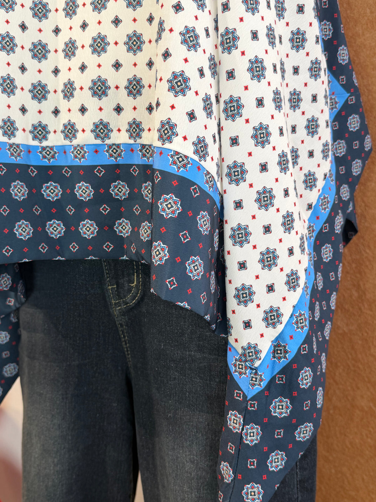 Scarf-Print Halter Handkerchief Top | Saria Top