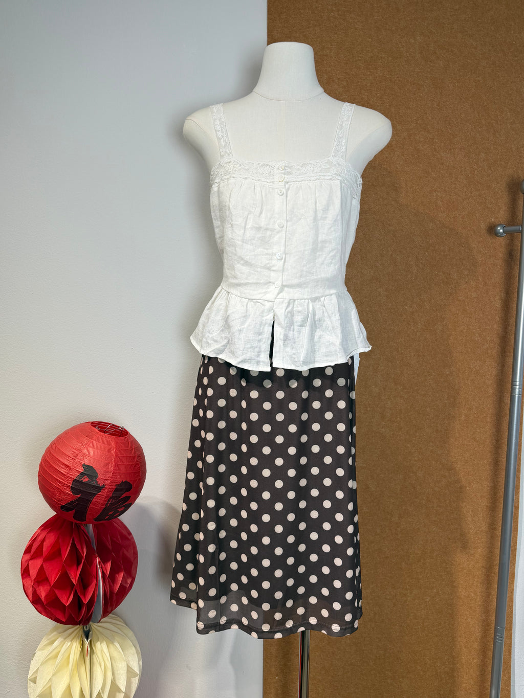 Polka Dot Jacquard Elasticated Midi Skirt | Quina