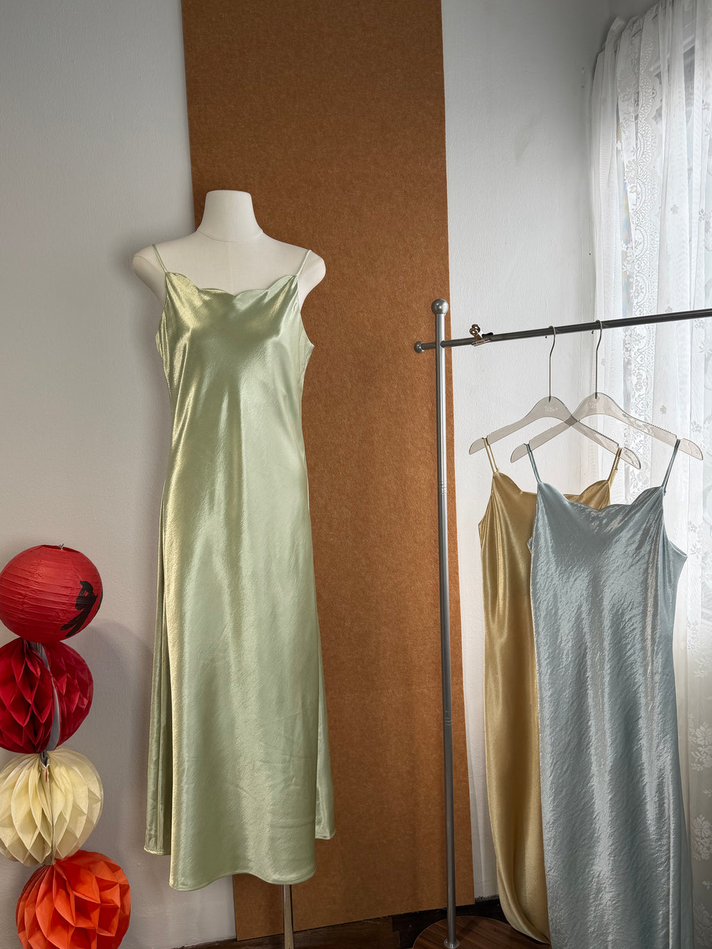 Cowl Neck Satin Slip Maxi Dress | Binae