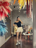 Pleated Side-Tie Skort | Galaxy