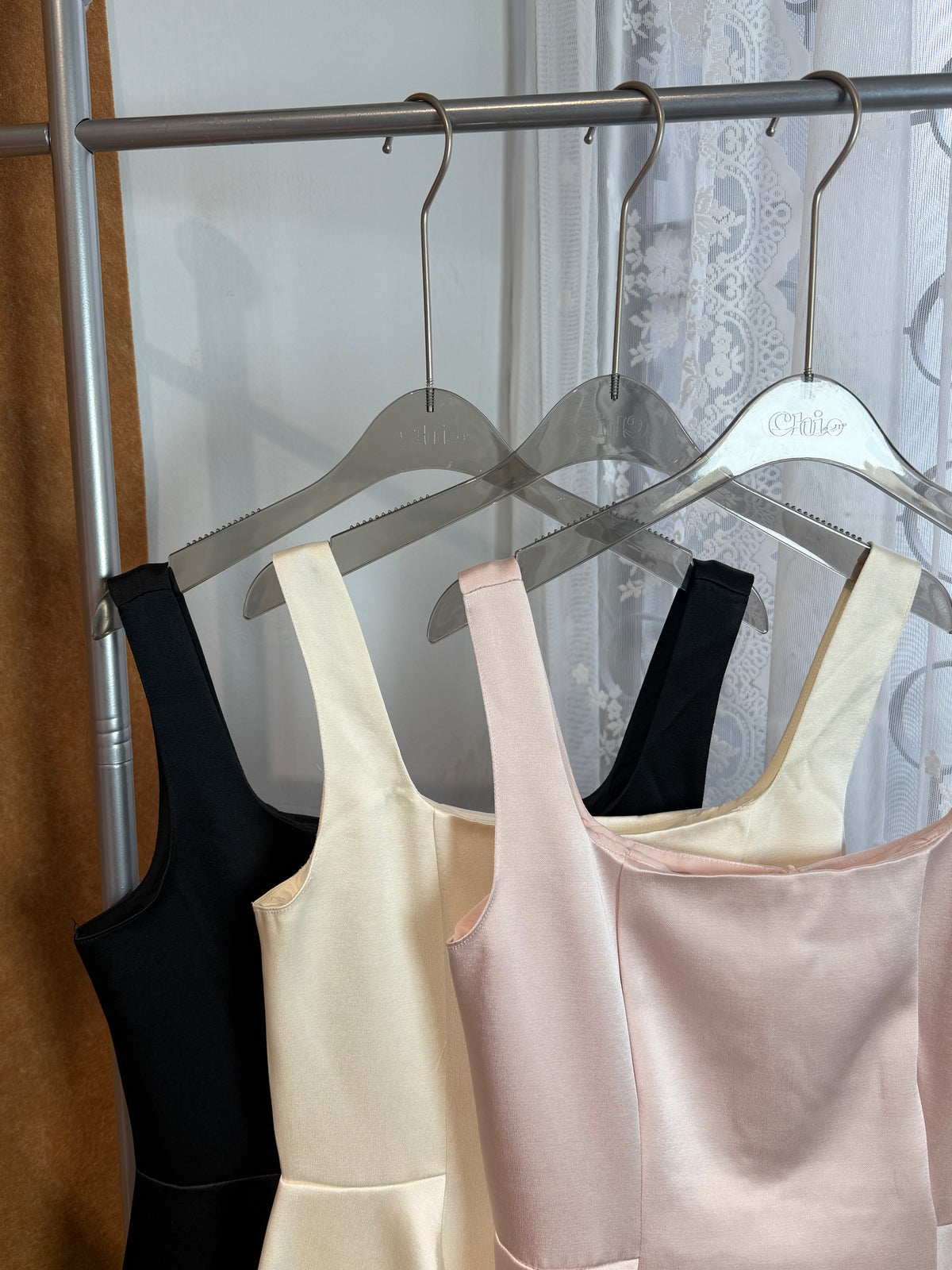 Square Neck Satin Mini Dress | Sydney