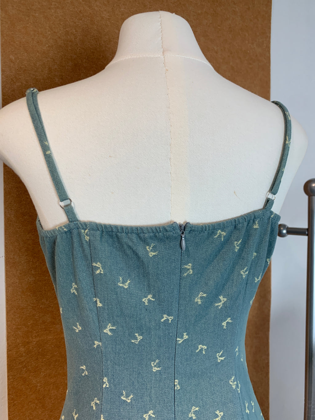 Bow Print Denim Mini Dress | Jessie