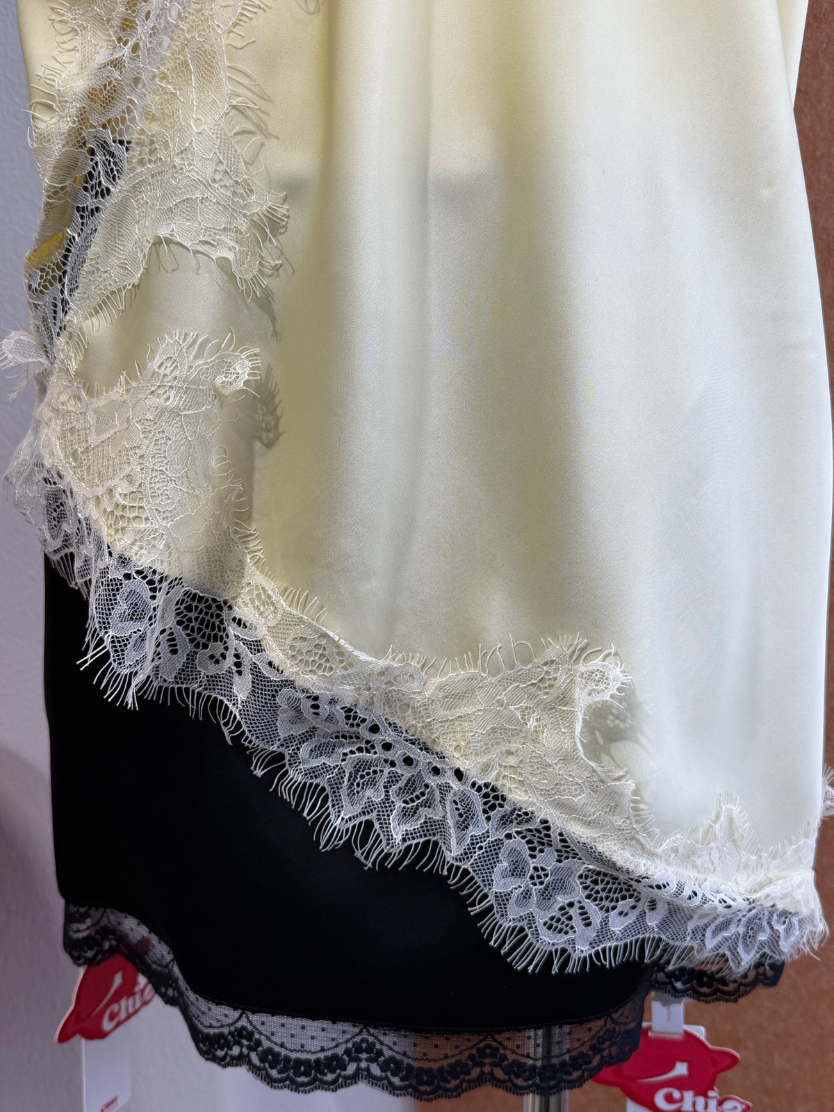 Eyelash Lace Trim Satin Cami Top | Ami